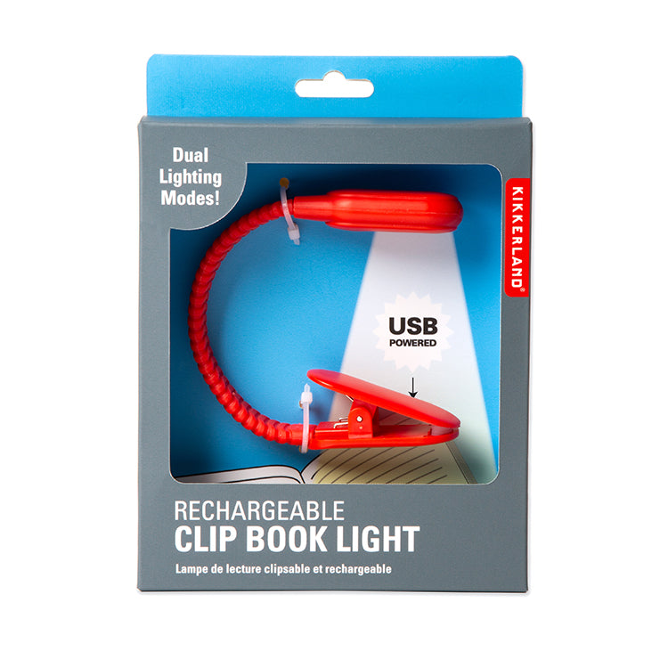 Kikkerland Rechargable Booklight Leselampe Rot USB