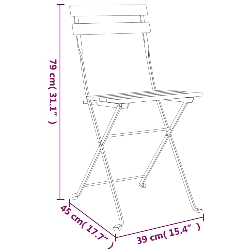 vidaXL Heim & Garten Bistro Set 3-tlg Teak klappbar