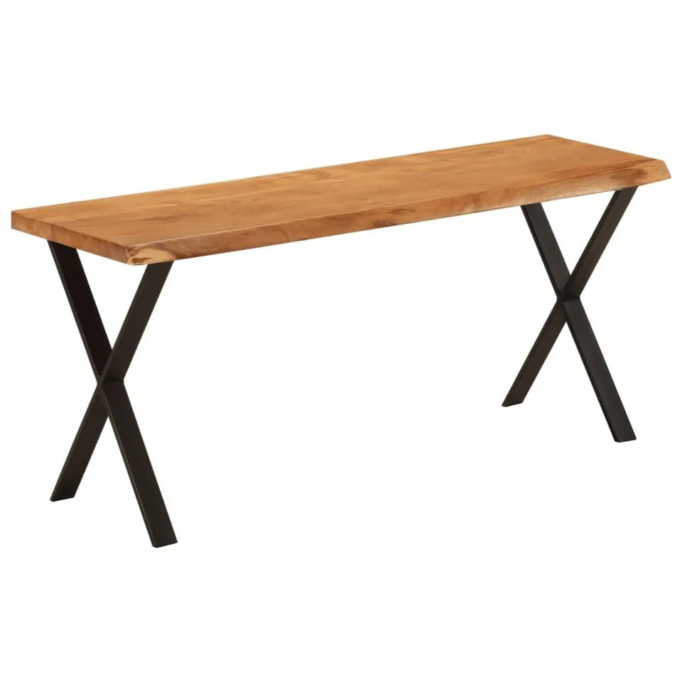 vidaXL Heim & Garten Bank Baumkante Akazie 105 cm Schwarz