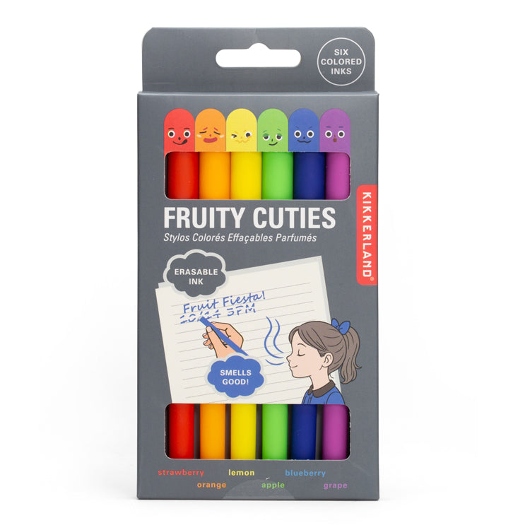 Kikkerland Home Fruity Cuties Stift radierbar 6 Düfte