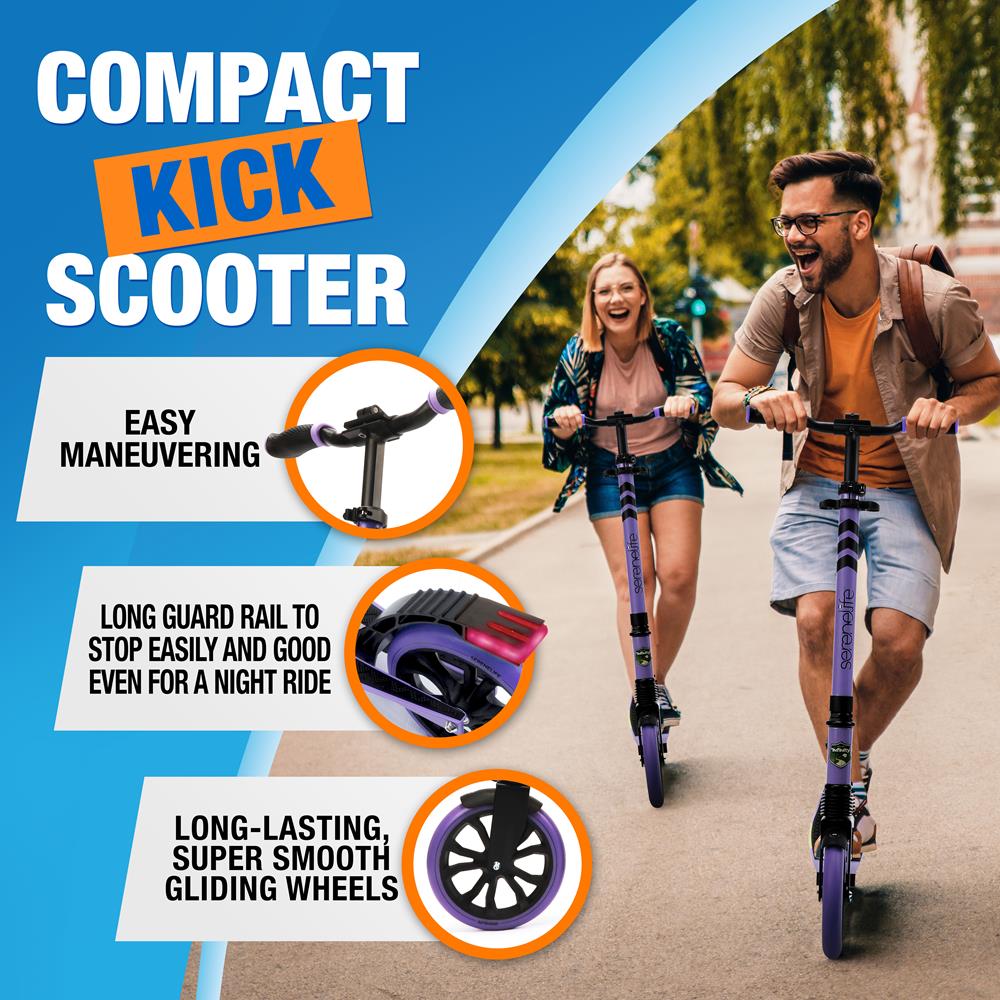 Serenelife Scooter Roller Lila Verstellbar Klappbar 8 Zoll