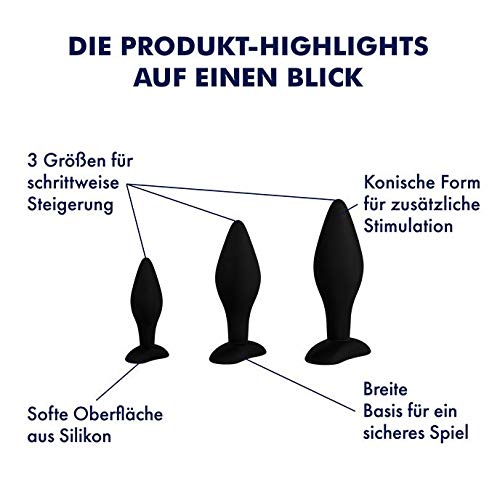 EIS Anal-Plug-Set Silikon 3 Größen konisch Training