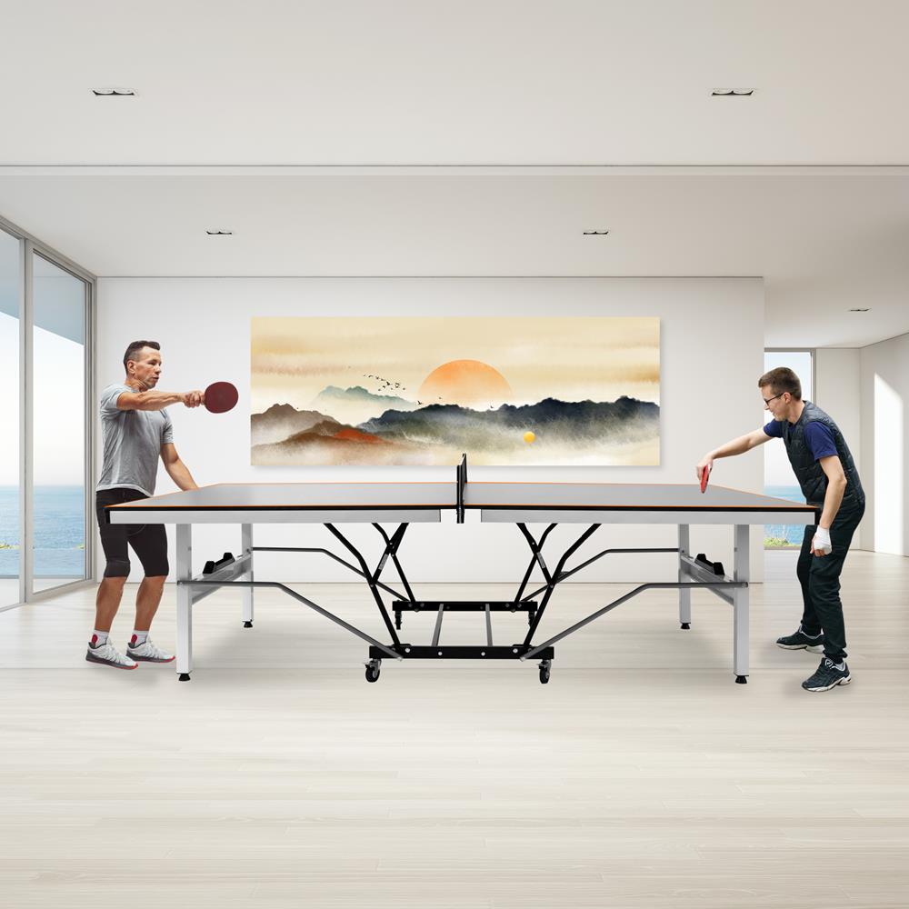 Serenelife Game Tischtennisplatte grau klappbar MDF mit Netz