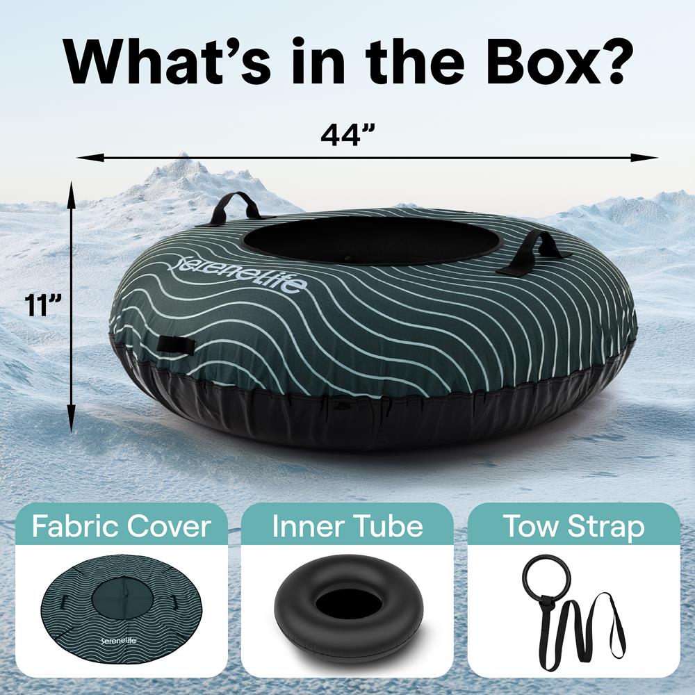 SereneLife Snow Tube 44" Schlitten-Reifen grün aufblasbar