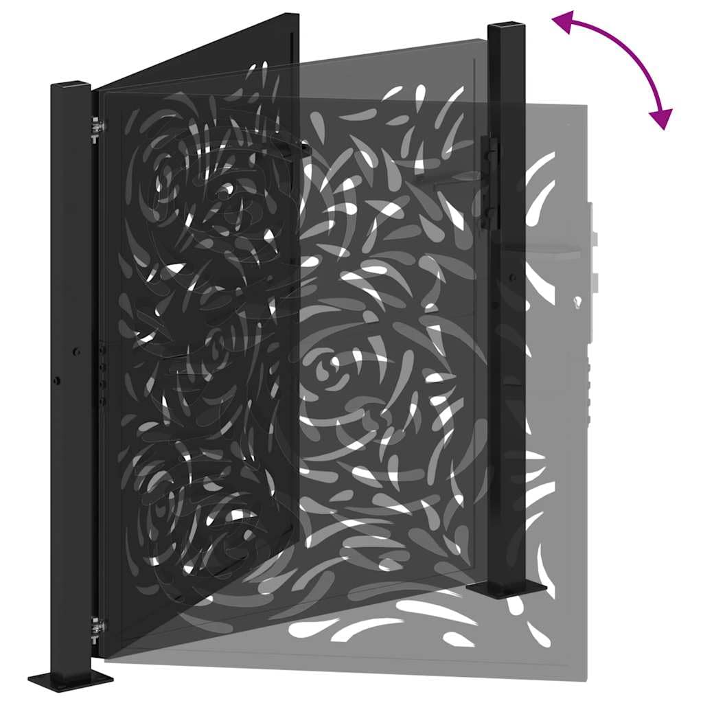 vidaXL Heim & Garten Gartentor 100x100cm Schwarz Flammendesign
