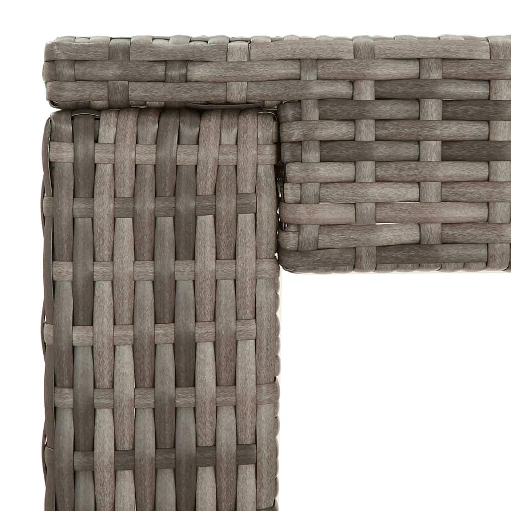 vidaXL Gartenbar Set 3-TLG Poly Rattan Grau mit Kissen