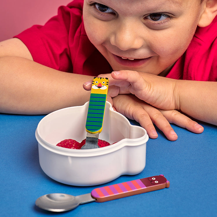 Kikkerland Kidoki Munch Mates Kinderbesteck Gabel Löffel