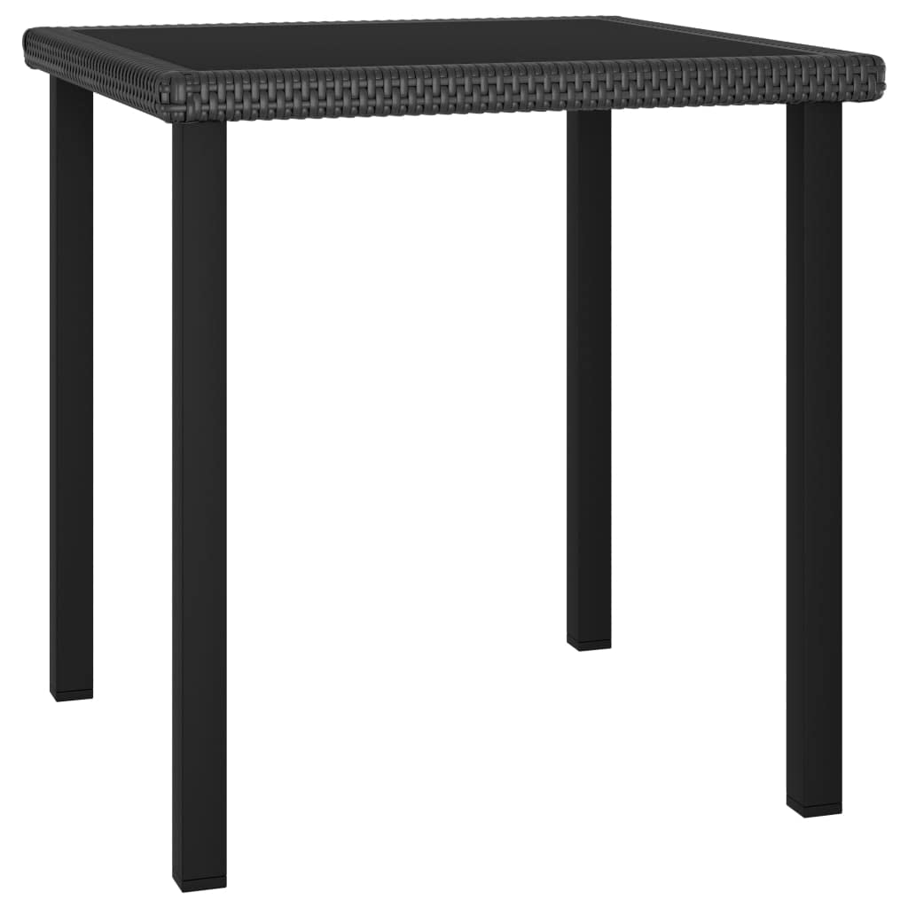 vidaXL Heim & Garten Garten-Essgruppe Rattan schwarz 3-tlg.
