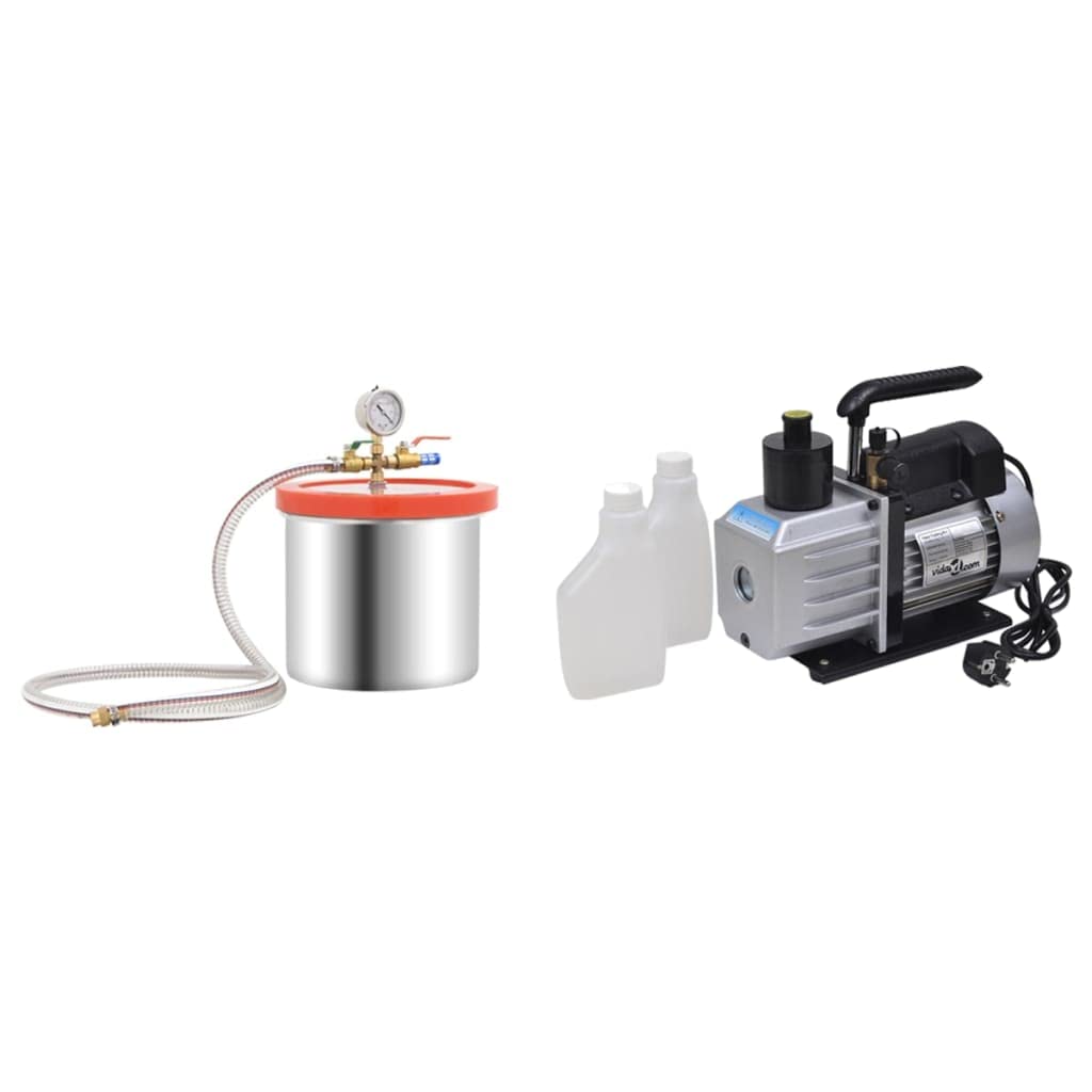 vidaXL Vakuumkammer 2-stufige Pumpe 7,4 L 2,5 CFM Set