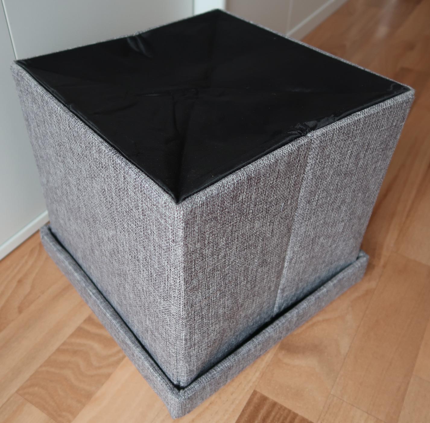 Intirilife Sitzhocker faltbar Diamant Schwarz 30x30x30 cm