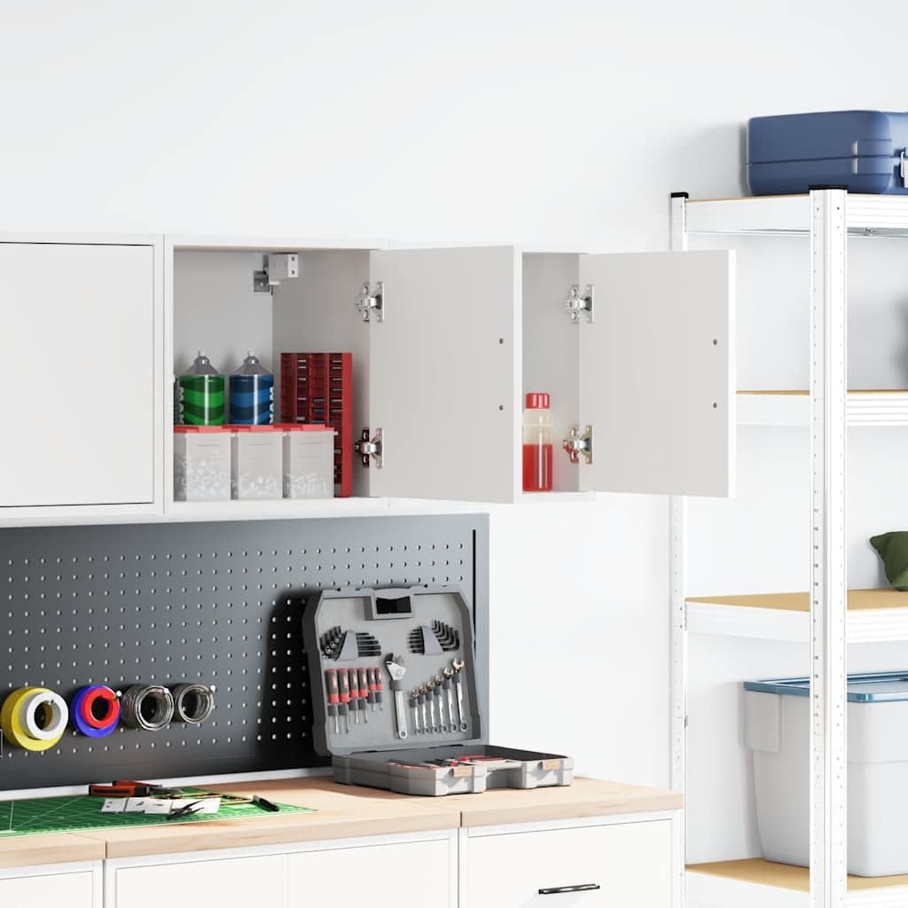 vidaXL Heim & Garten Wandschrank Weiß 2 Stk. Holzwerkstoff