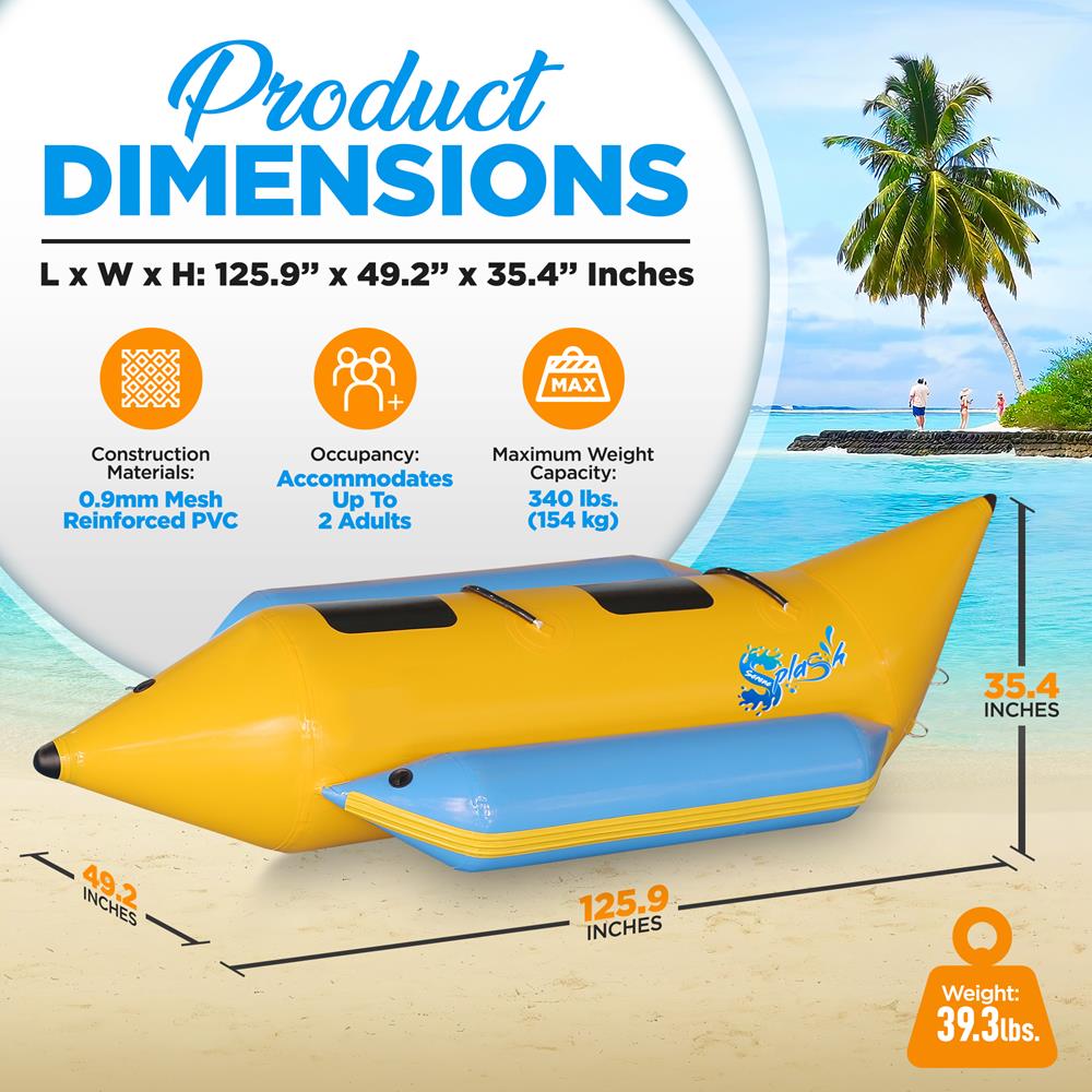 Serenelife Pool Set SLBBFL2 Bananenboot 2 Personen PVC