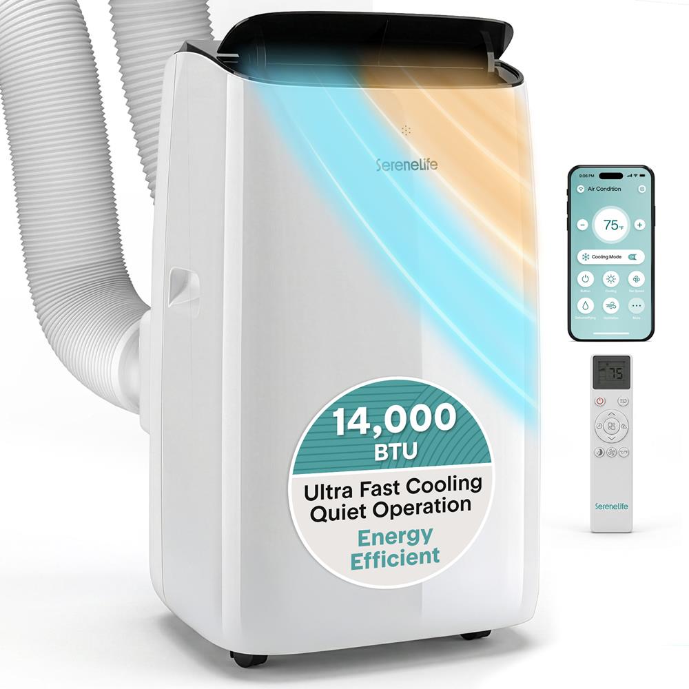 Serenelife Portable AC 14000 BTU Klimagerät Weiß WLAN