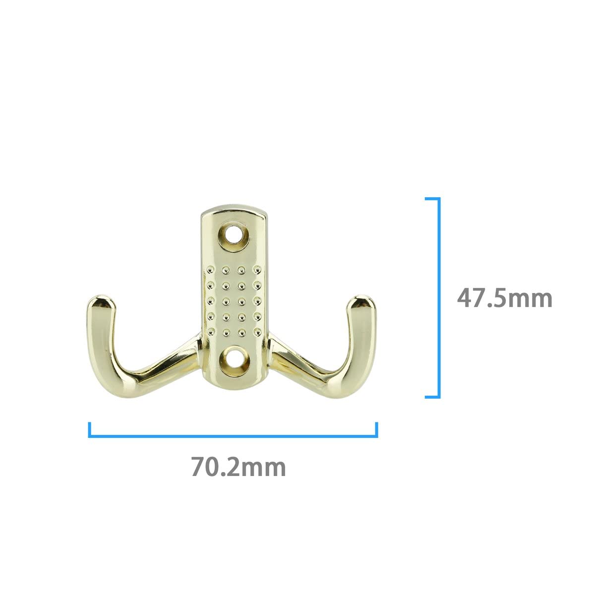 Intirilife Doppel Garderobenhaken Gold Metall 5,5x7,5 cm