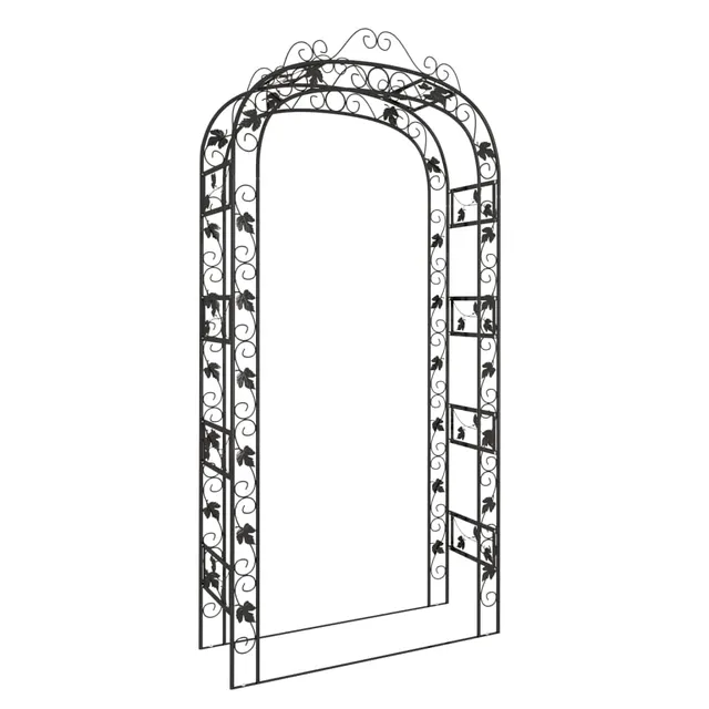 vidaXL Gartenbogen Schwarz 116x45x240 cm Stahl Rosenbogen