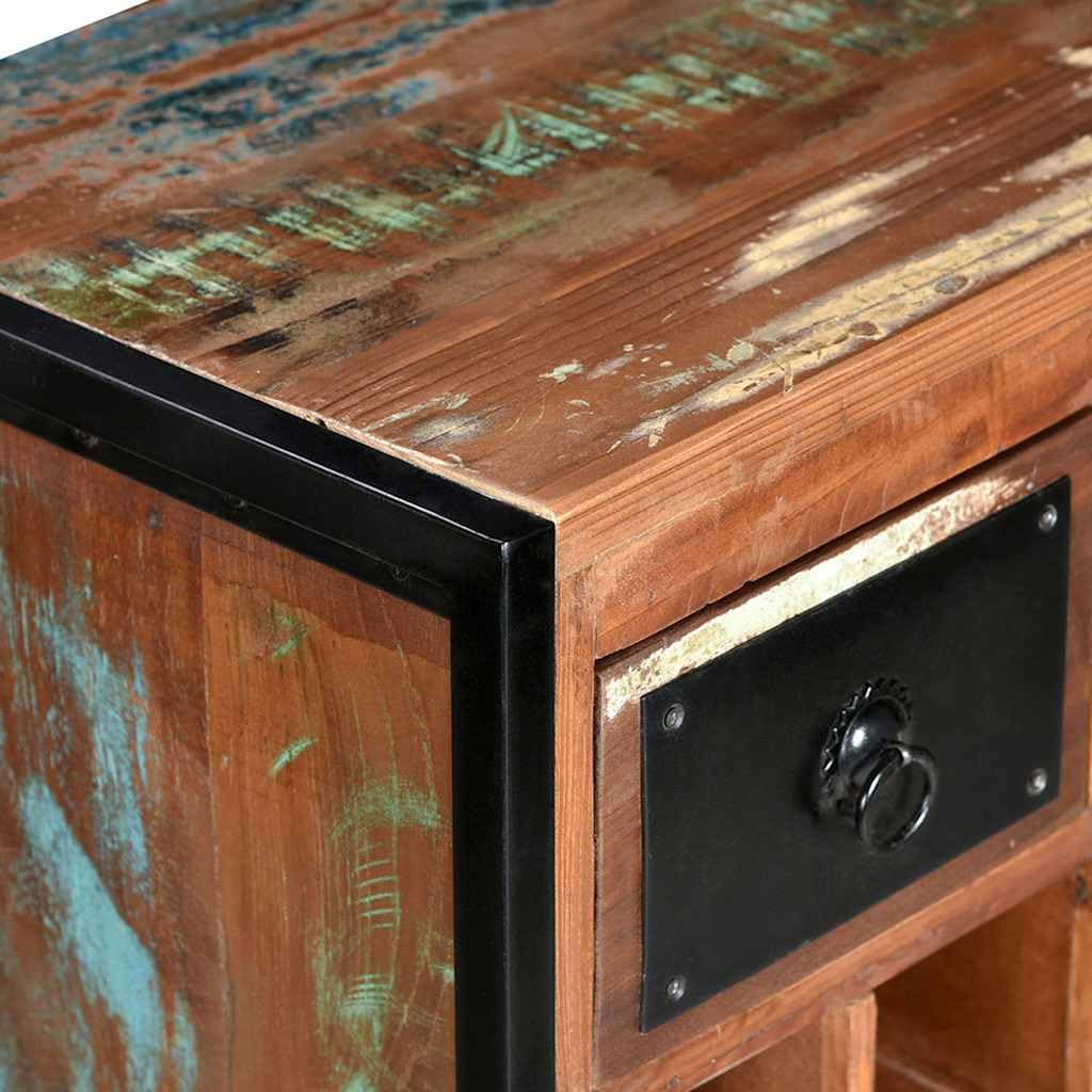 vidaXL Weinregal 16 Flaschen Altholz mit Schubladen