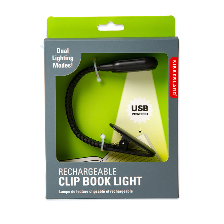 Kikkerland Booklight Leselampe USB Schwarz mit 2 Stufen
