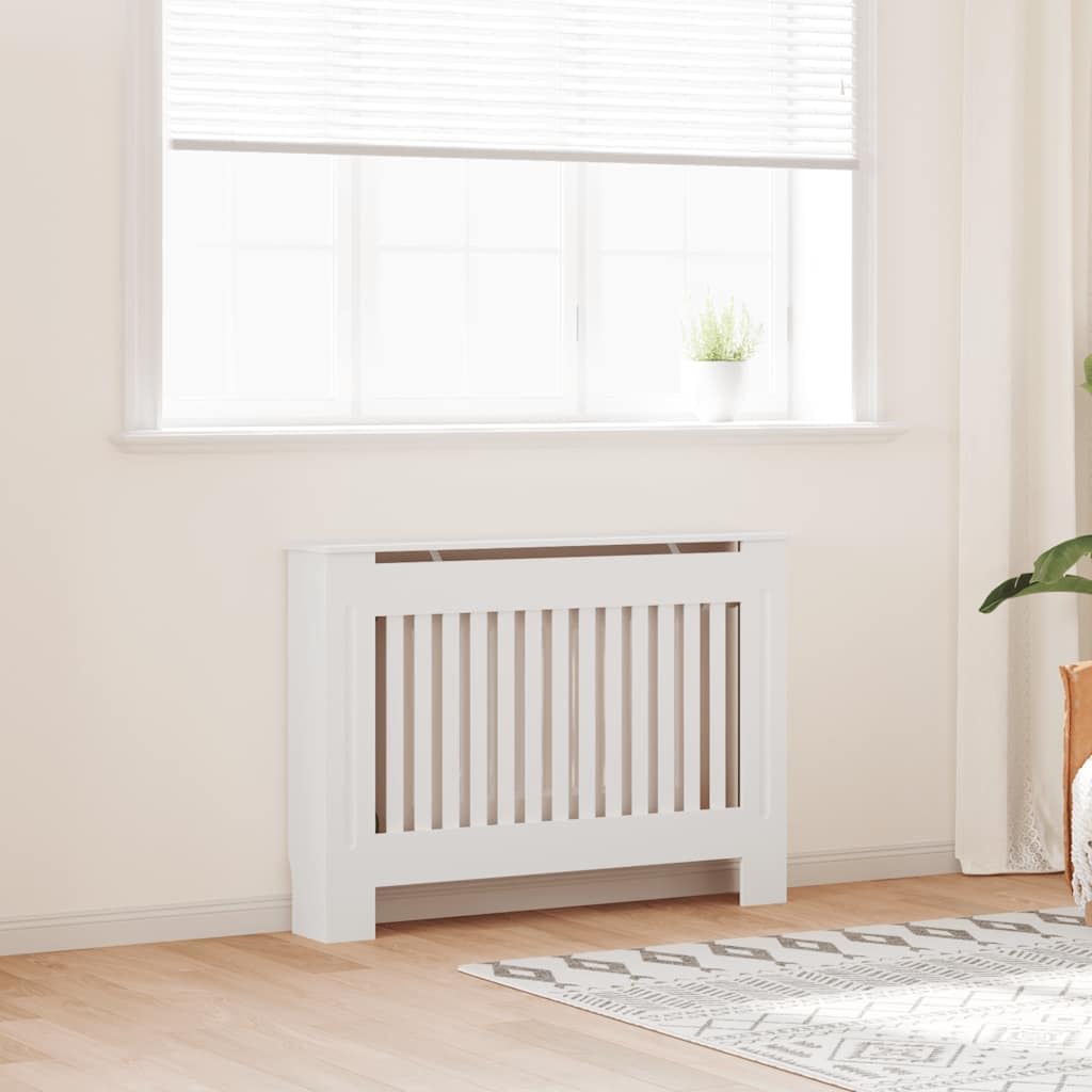 vidaXL Heizkörperverkleidung 112 cm MDF Abdeckung Weiß