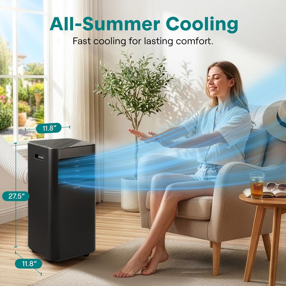 Serenelife Portable AC 10000 BTU Klimagerät Weiß kompakt