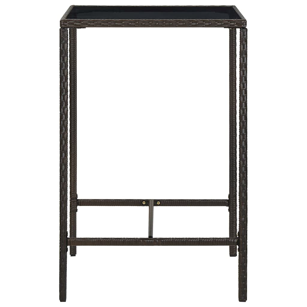 vidaXL Heim & Garten 5-tlg. Gartenbar-Set Rattan Braun 130 cm