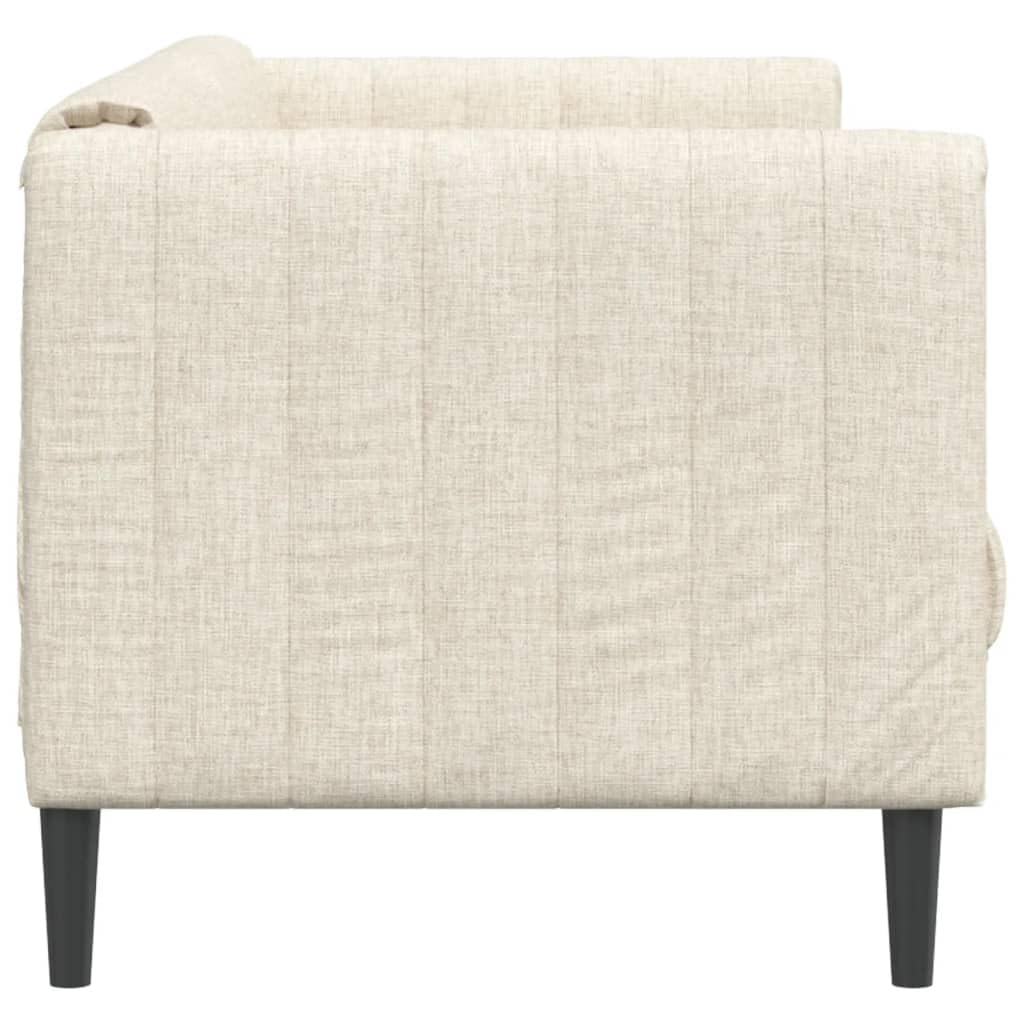 vidaXL Möbel 2-Sitzer-Sofa Creme Leinen Stoffsofa