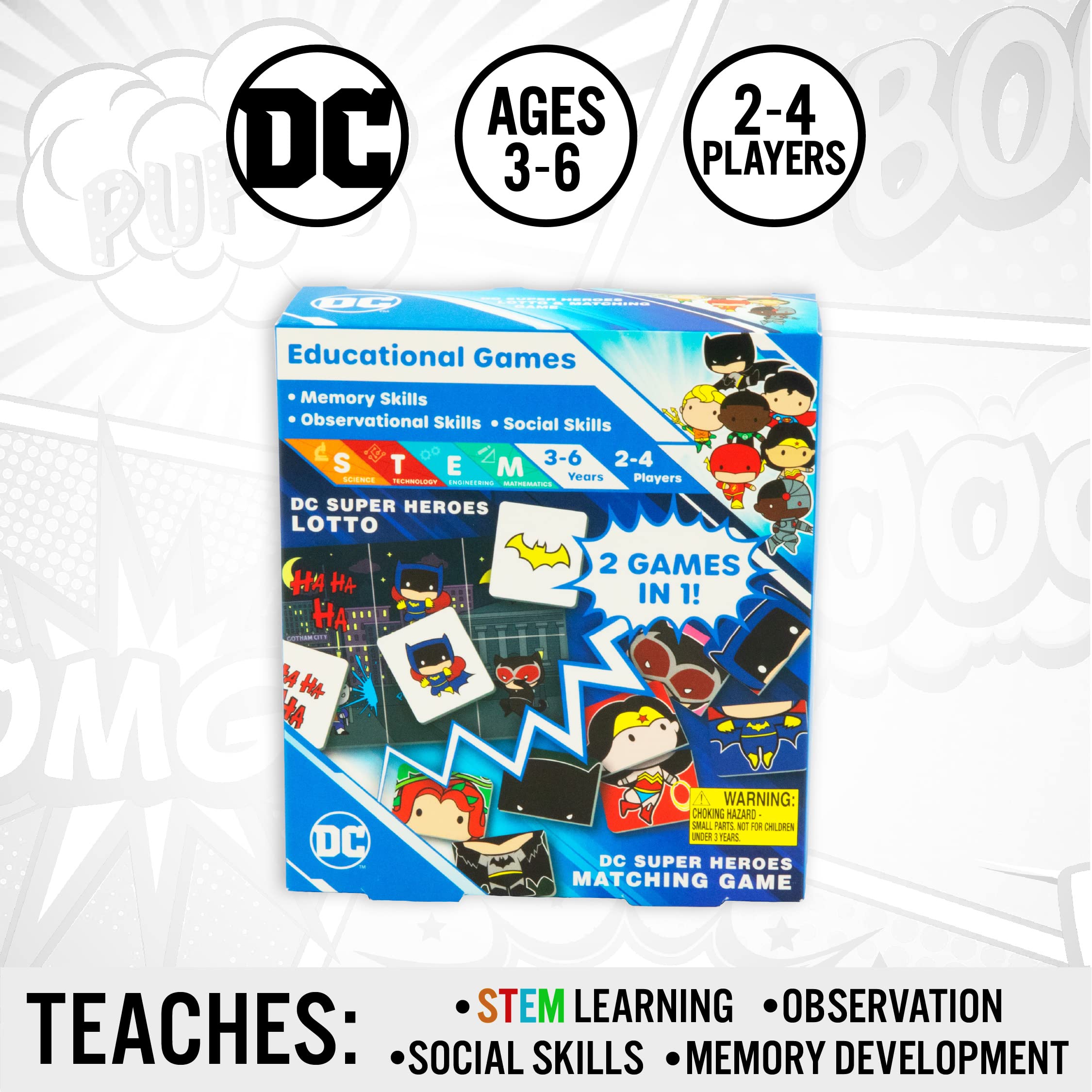 Paladone DC Super Heroes Matching Spiel 2 in 1