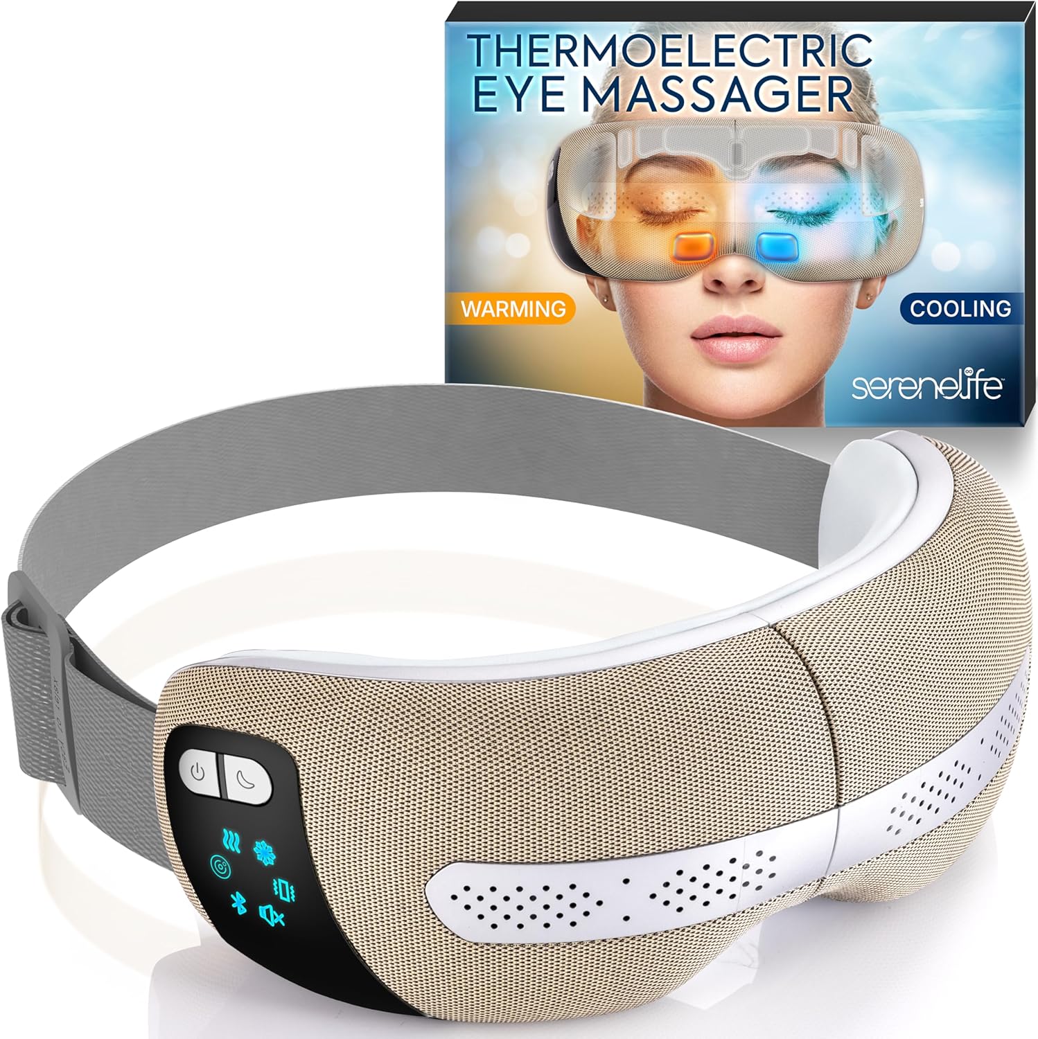 Serenelife Massage Augenmassagegerät Bluetooth Wärme faltbar