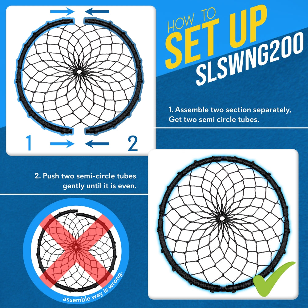 Serenelife Spider Swing Netzschaukel blau 100cm wasserdicht