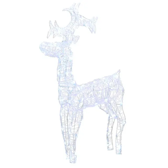 vidaXL Rentier Weihnachtsdeko LED kaltweiß 60x16x100cm 90 LEDs