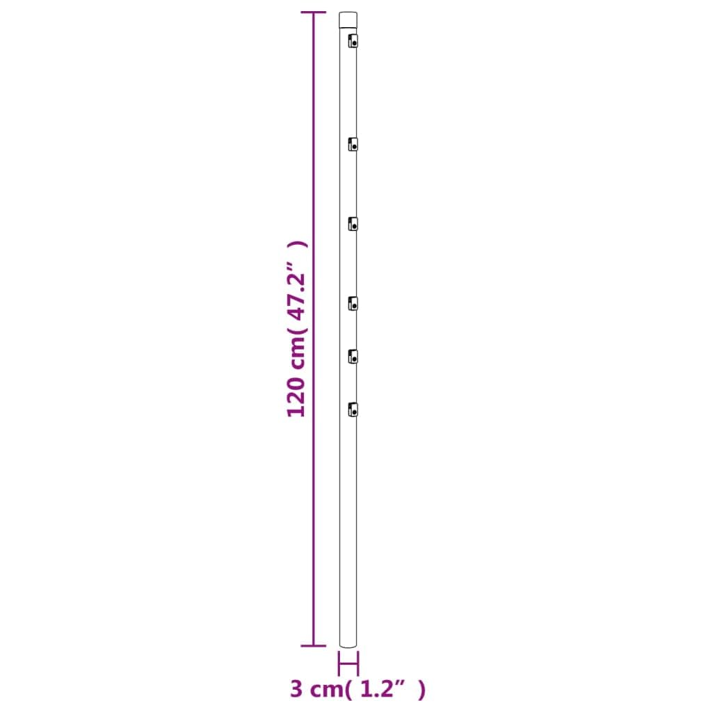 vidaXL Heim & Garten Zaunpfosten 15 Stk 120 cm Silber