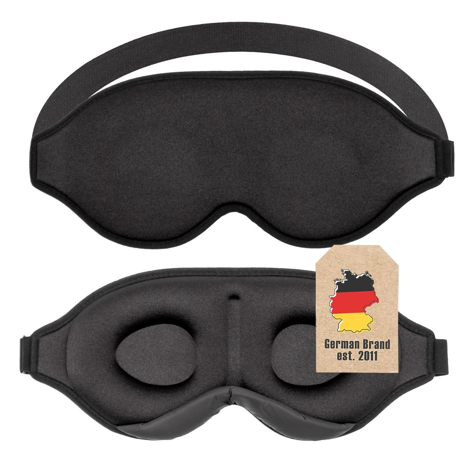 Intirilife Reise Schlafmaske Schwarz 3D Memory Foam
