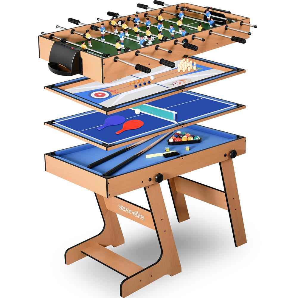 Serenelife Game Tables 5-in-1 Spieltisch klappbar Holz