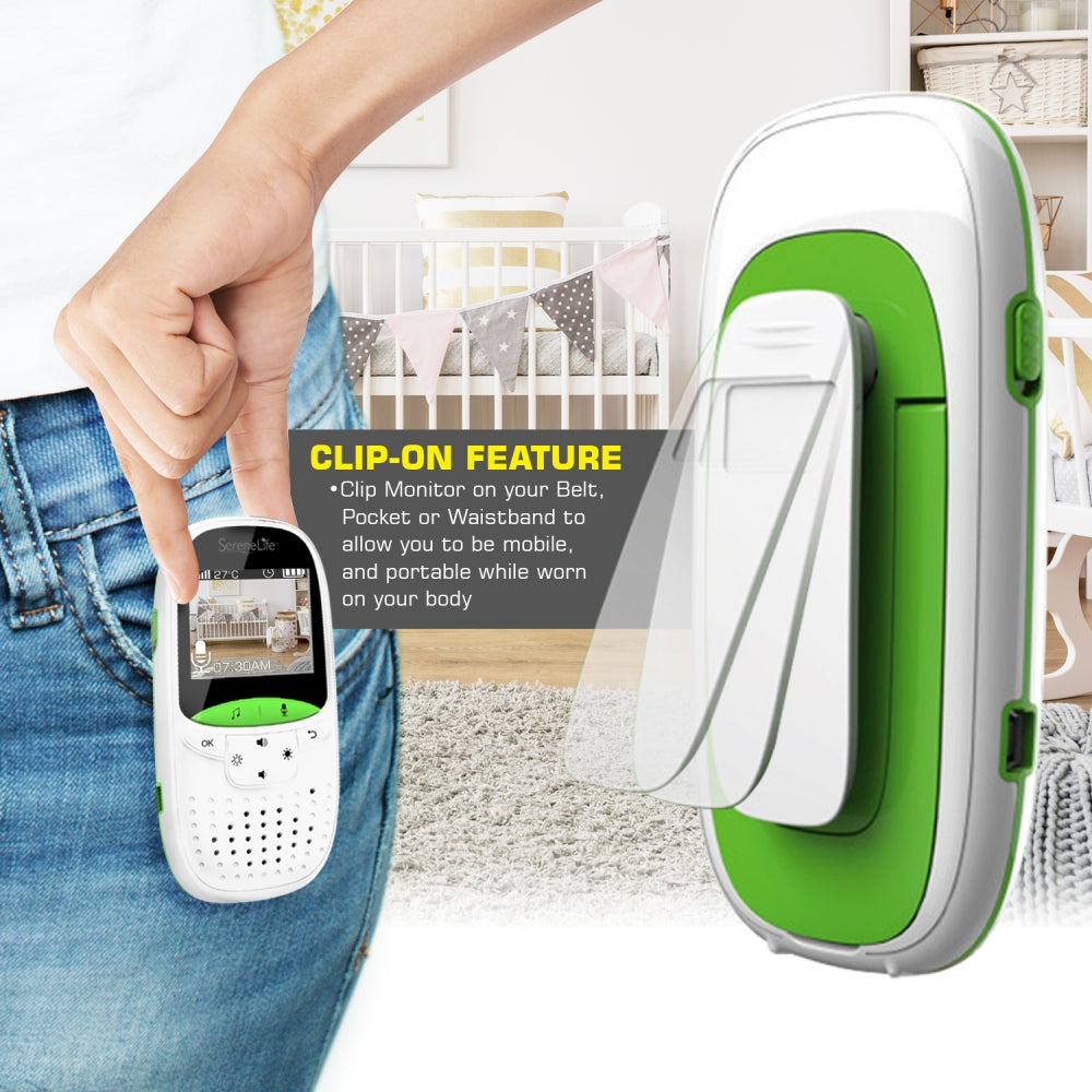Serenelife Babyphone mit Kamera 2 Zoll Nachtsicht Weiß