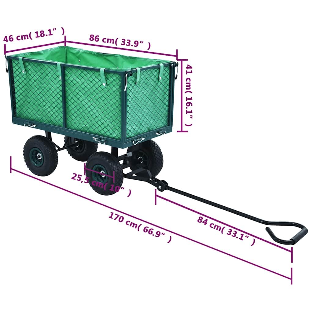vidaXL Gartenwagen Stahl schwarz 350 kg mit Luftreifen