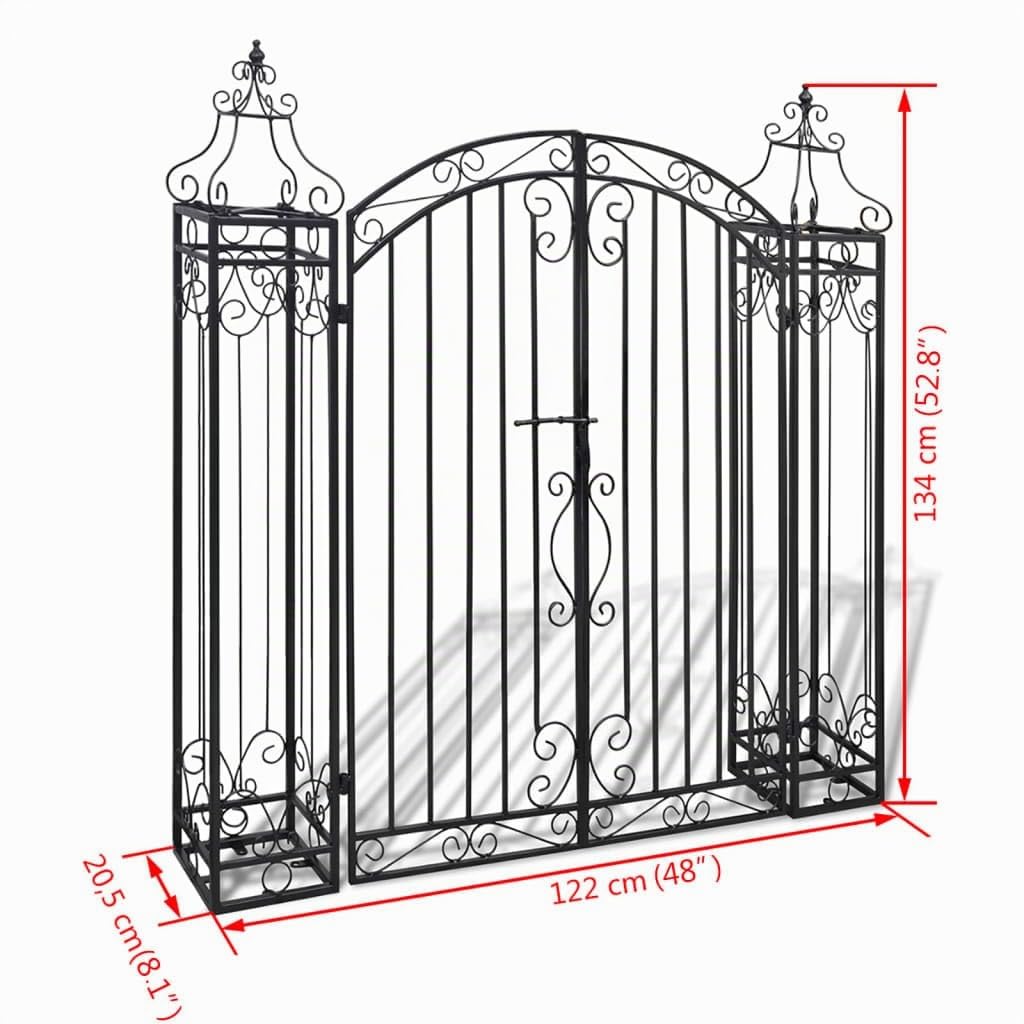 vidaXL Gartentor Schmiedeeisen 122x20,5x134cm Schwarz