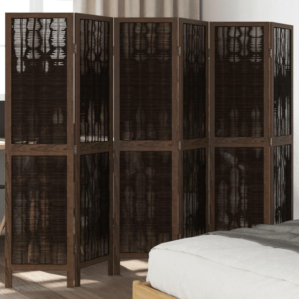 vidaXL Möbel 6-TLG Raumteiler Dunkelbraun Paulownia Holz