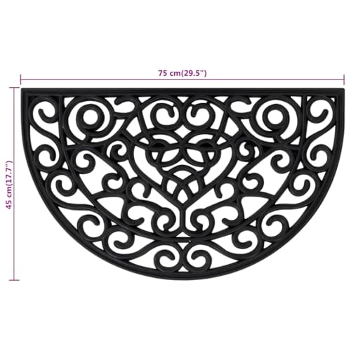 vidaXL Heim & Garten Fußmatte Halbrund 45x75 cm Gummi Drainage