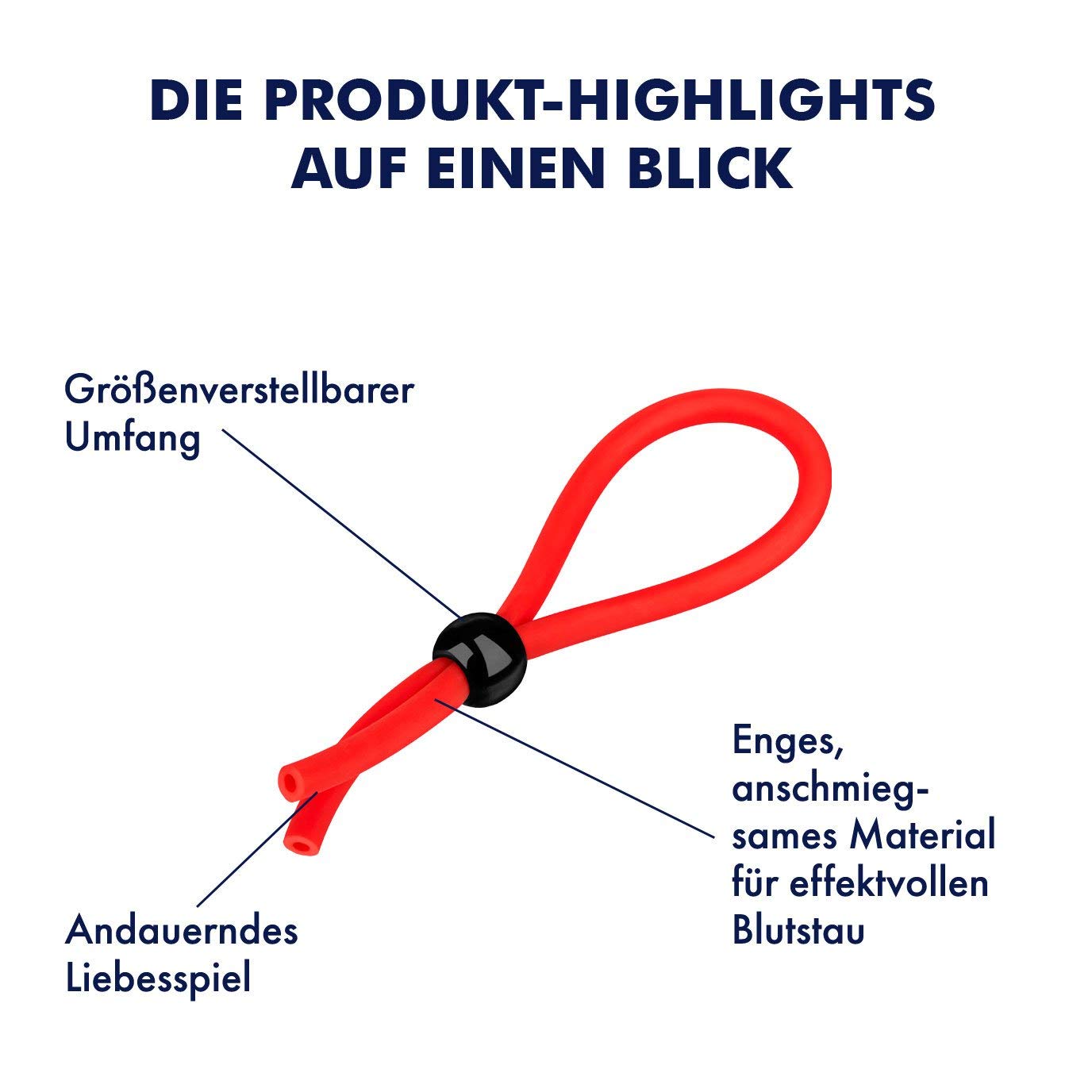 EIS Penisring verstellbar Silikon Cockring rot