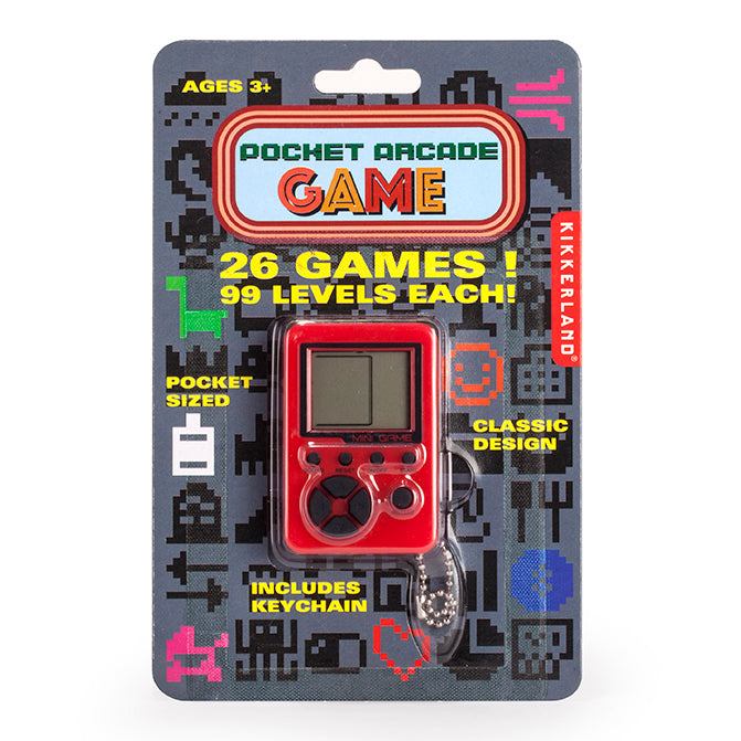 Kikkerland Home Pocket Arcade Spielkonsole Retro 26 Spiele