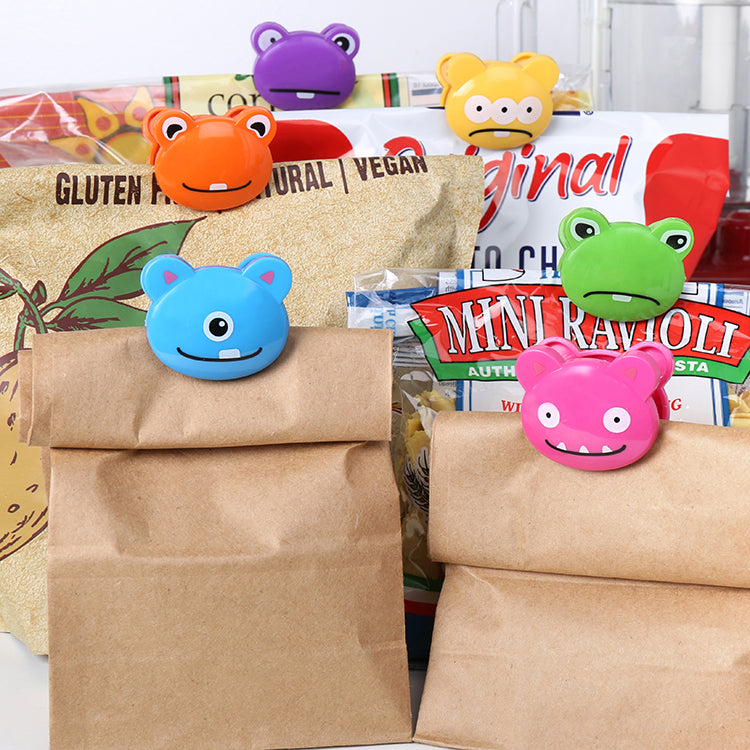 Kikkerland Kitchen Monster Tütenclips 6er Set bunt