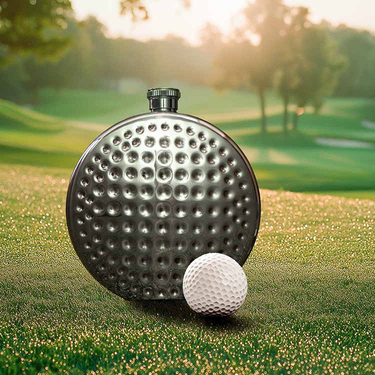 Kikkerland Kitchen Golf Ball Flachmann 8 oz mit Trichter