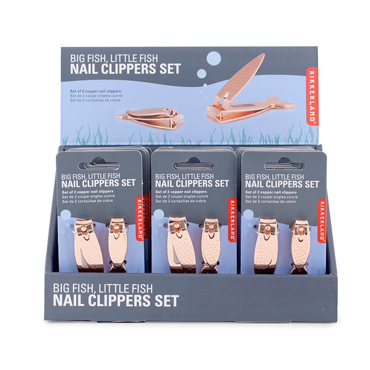Kikkerland Tools Nagelknipser Kupfer Fisch 2er Set Groß Klein