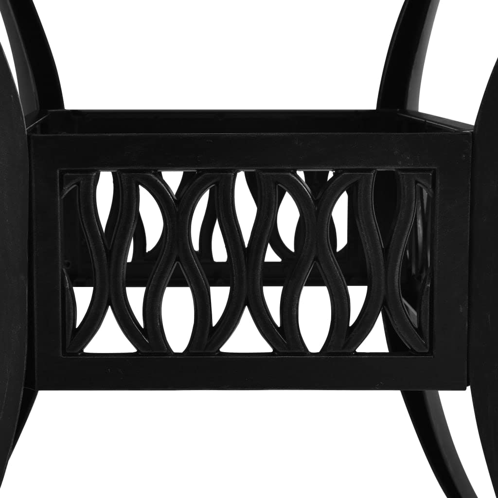 vidaXL Bistro-Set 3-tlg. Aluguss Schwarz Outdoor