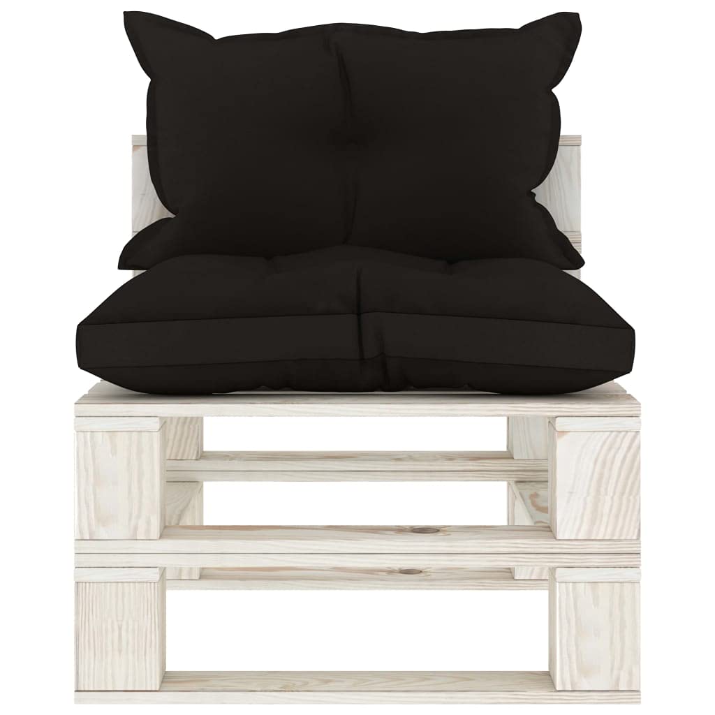 vidaXL Heim & Garten Paletten Mittelsofa Kiefer schwarze Kissen
