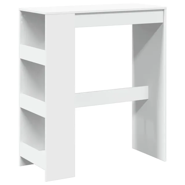 vidaXL Bartisch Weiß 90x40x103,5cm Hochtisch mit Regal