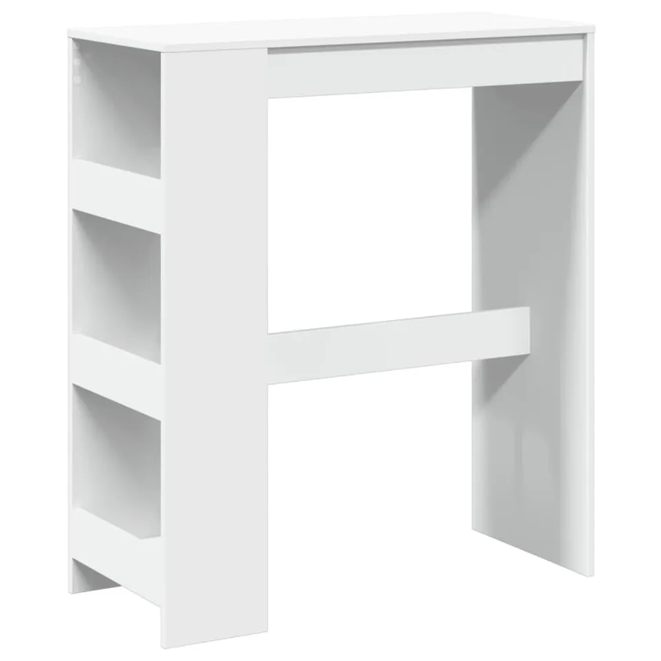 vidaXL Bartisch Weiß 90x40x103,5cm Hochtisch mit Regal