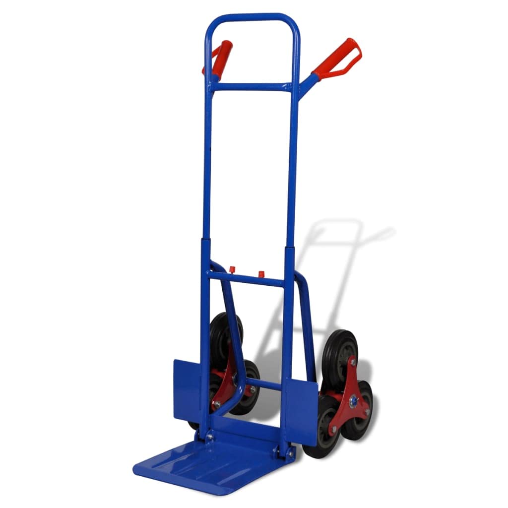 vidaXL Sackkarre klappbar 6 Räder Blau Treppenkarre Stahl