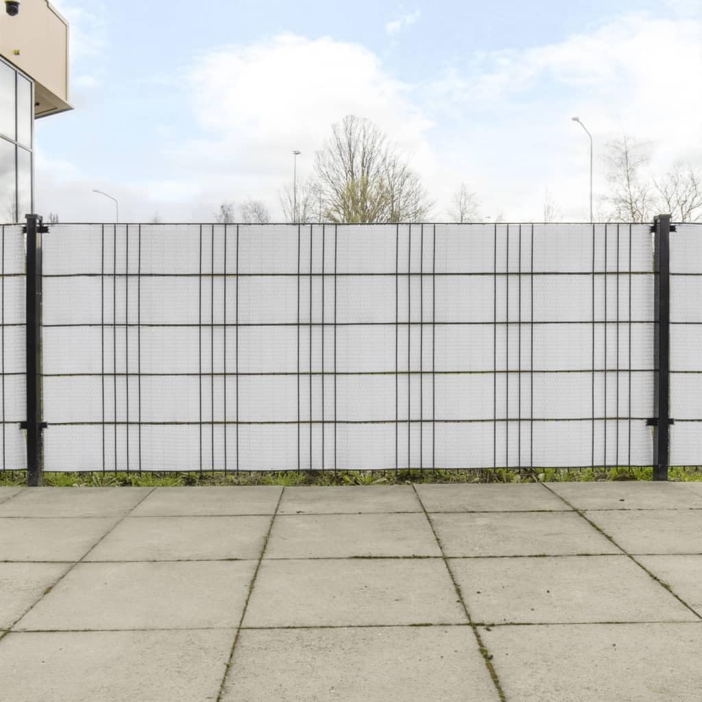 vidaXL Heim & Garten Balkon-Sichtschutz Weiß 255x19 5 Stk Rattan