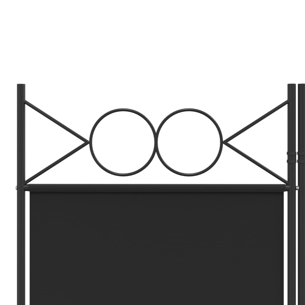 vidaXL Paravent 3-tlg. Raumtrenner 120x200 cm Schwarz Stoff