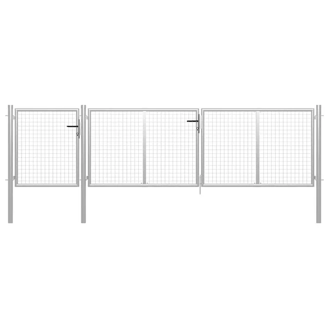vidaXL Gartentor Stahl 400x75 cm silber mit Schloss